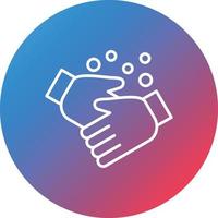 Washing Hands Line Gradient Circle Background Icon vector