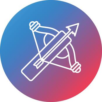 Crossbow Line Gradient Circle Background Icon vector