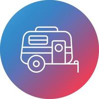 Caravan Line Gradient Circle Background Icon vector