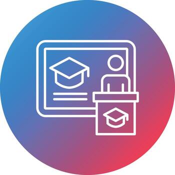 conferencia línea gradiente círculo fondo icono vector