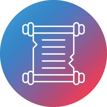 icono de fondo de círculo degradado de línea de papel de desplazamiento vector