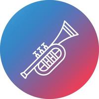 Trumpet Line Gradient Circle Background Icon vector