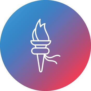 icono de fondo de círculo degradado de línea de antorcha de fuego vector