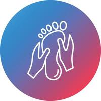 Foot Massage Line Gradient Circle Background Icon vector