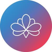 Lotus Line Gradient Circle Background Icon vector