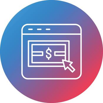 Pay Per Click Line Gradient Circle Background Icon vector