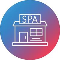 Spa Signboard Line Gradient Circle Background Icon vector