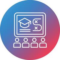 Training Line Gradient Circle Background Icon vector