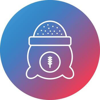 Wheat Sack Line Gradient Circle Background Icon vector