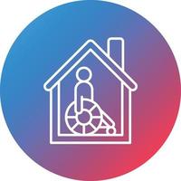 Hospice Line Gradient Circle Background Icon vector