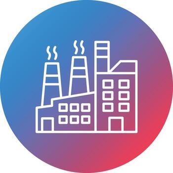 icono de fondo de círculo degradado de línea de contaminación de fábrica vector