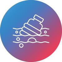 Water Pollution Line Gradient Circle Background Icon vector