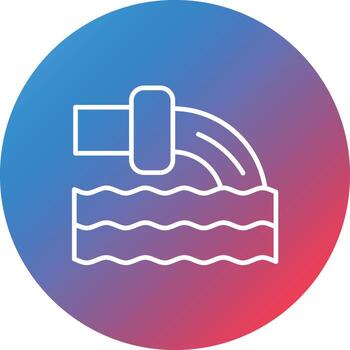 Factory Waste Line Gradient Circle Background Icon vector