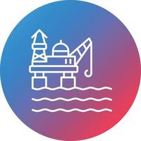 Oil Platform Line Gradient Circle Background Icon vector