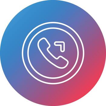 Outgoing Call Line Gradient Circle Background Icon vector