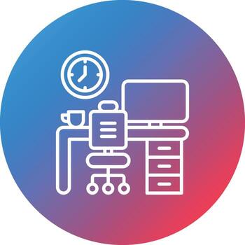Working Hours Line Gradient Circle Background Icon vector