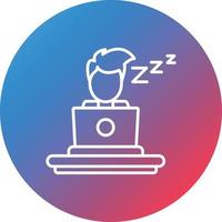 Sleepy Worker Line Gradient Circle Background Icon vector