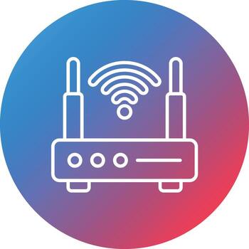 icono de fondo de círculo degradado de línea de conexión wifi vector