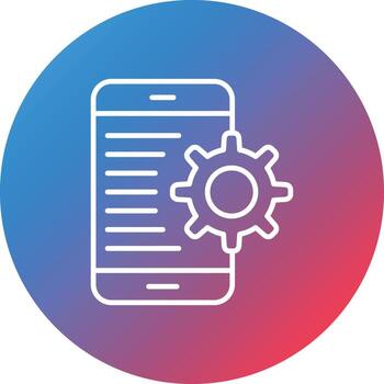 aplicación configuración línea gradiente círculo fondo icono vector