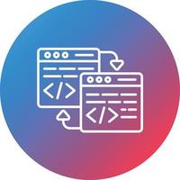 Code Refactoring Line Gradient Circle Background Icon vector