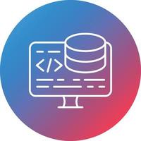 Backend Development Line Gradient Circle Background Icon vector
