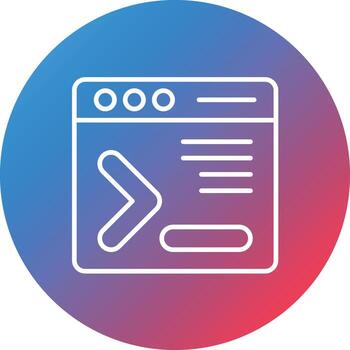 icono de fondo de círculo degradado de línea de comando vector