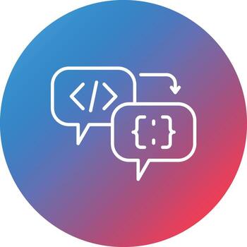 código procesador línea gradiente círculo fondo icono vector