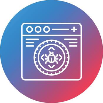 Bug Line Gradient Circle Background Icon vector