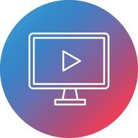 Live Streaming Line Gradient Circle Background Icon vector