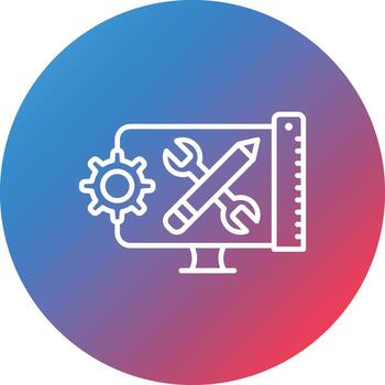 Toolkit Line Gradient Circle Background Icon vector