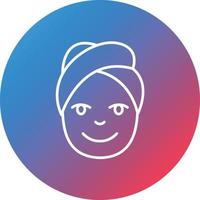 Head Towel Line Gradient Circle Background Icon vector