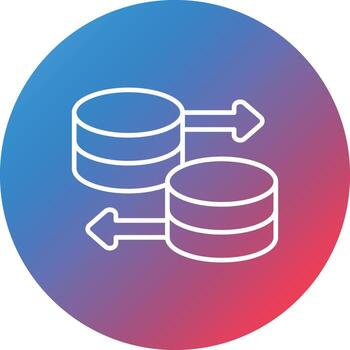 icono de fondo de círculo degradado de línea de base de datos vector