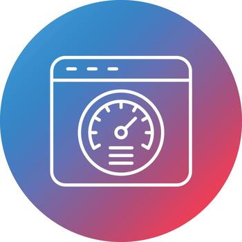 Page Speed Line Gradient Circle Background Icon vector