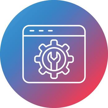 Web Configuration Line Gradient Circle Background Icon vector