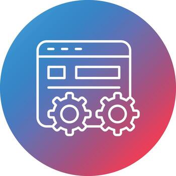 página optimización línea gradiente círculo fondo icono vector