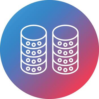 icono de fondo de círculo degradado de línea de base de datos vector