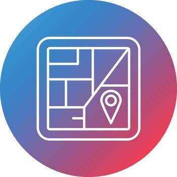 Route Map Line Gradient Circle Background Icon vector