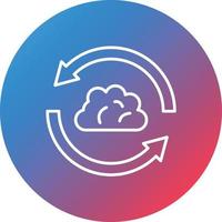 Cloud Sync Line Gradient Circle Background Icon vector