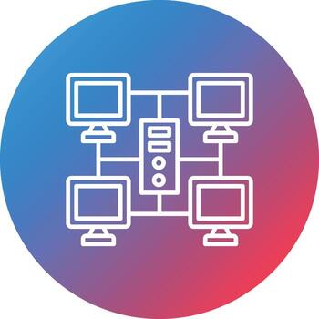 grid computación línea gradiente círculo fondo icono vector