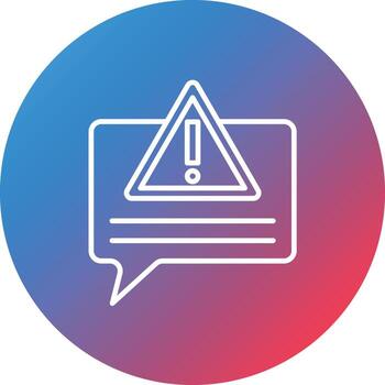 Message Alert Line Gradient Circle Background Icon vector