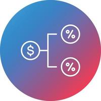 Commission Line Gradient Circle Background Icon vector