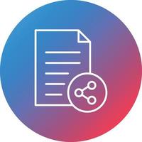 Content Sharing Line Gradient Circle Background Icon vector