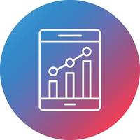 Business Growth Line Gradient Circle Background Icon vector