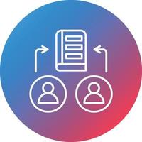 Combined Study Line Gradient Circle Background Icon vector