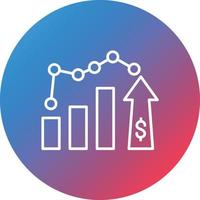 Rise Line Gradient Circle Background Icon vector