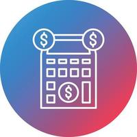 Budget Calculations Line Gradient Circle Background Icon vector