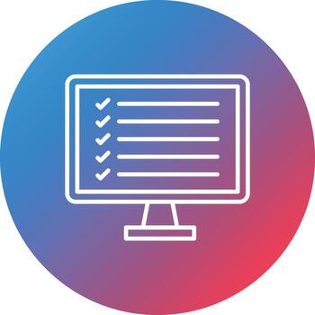 Online Survey Line Gradient Circle Background Icon vector