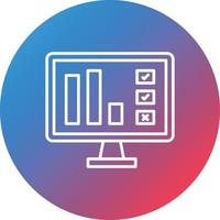 Online Report Line Gradient Circle Background Icon vector