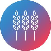 Wheat Line Gradient Circle Background Icon vector