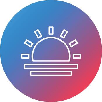 Sunset Line Gradient Circle Background Icon vector